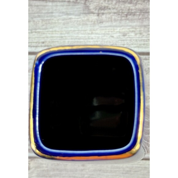 Cobalt Blue Peacock and Floral Vase 22-Gold Trim porcelain vtg - Picture 12 of 13